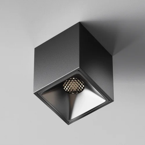 Светильник накладной LED Alfa Led C065CL-8W4K-SQ-B Maytoni чёрный на 1 лампу, основание чёрное в стиле современный хай-тек квадратный фото 3