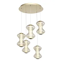 Светильник подвесной LED Spine SL6136.233.01 ST-Luce янтарный на 1 лампу, основание золотое в стиле современный каскад
