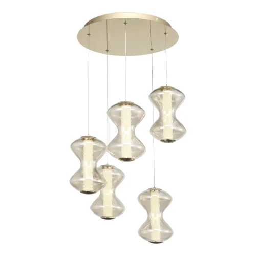 Светильник подвесной LED Spine SL6136.233.01 ST-Luce янтарный на 1 лампу, основание золотое в стиле современный каскад