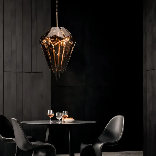 Бра Shard 10432W Smoke LOFT IT дымчатый чёрный на 1 лампу, основание бронзовое в стиле современный замковый фото 5
