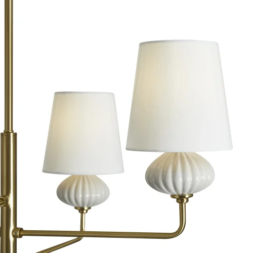Люстра потолочная Ceramics FR2029PL-04BS Freya белая на 4 лампы, основание латунь в стиле классический  фото 3