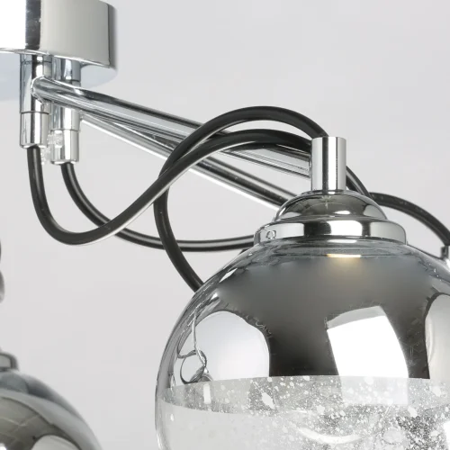 Люстра потолочная Вита 220013705 DeMarkt прозрачная на 5 ламп, основание хром в стиле современный шар фото 6