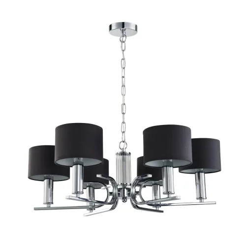 Люстра подвесная Ignitus 2599-6P Favourite чёрная на 6 ламп, основание хром в стиле современный 