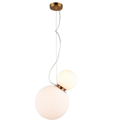 Светильник подвесной Patunia APL.301.06.02 Aployt белый 2 лампы, основание бронзовое в стиле современный выдувное