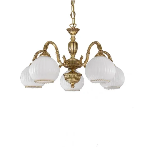 Люстра подвесная  L 9300/5 Reccagni Angelo белая на 5 ламп, основание золотое в стиле классический  фото 2