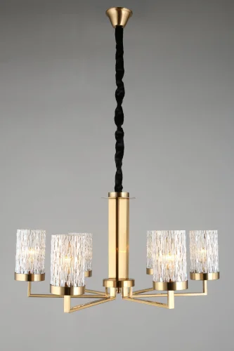 Люстра подвесная Maiera OML-84713-06 Omnilux прозрачная на 6 ламп, основание бронзовое в стиле классический  фото 3