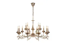 Люстра подвесная Dames 1020-10+5 GD iLamp без плафона на 15 ламп, основание золотое в стиле американский современный 
