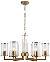 Люстра подвесная Vase 1046/05/06P Stilfort прозрачная на 6 ламп, основание золотое в стиле классический 