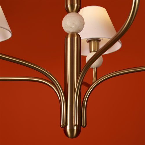 Люстра на штанге Aurelia FR2058PL-05BS Freya белая на 5 ламп, основание латунь в стиле классический кантри американский фото 11 Люстра на штанге Aurelia FR2058PL-05BS Freya белая на 5 ламп, основание латунь в стиле классический кантри американский фото 11