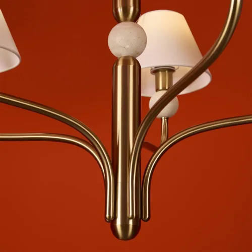 Люстра на штанге Aurelia FR2058PL-05BS Freya белая на 5 ламп, основание латунь в стиле классический американский кантри фото 11 Люстра на штанге Aurelia FR2058PL-05BS Freya белая на 5 ламп, основание латунь в стиле классический американский кантри фото 11