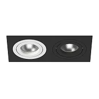 Светильник точечный Intero 16 Double Quadro i5270607 Lightstar белый чёрный 2 лампы, основание чёрное в стиле хай-тек современный 