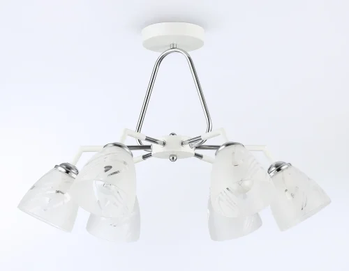 Люстра потолочная TR303292 Ambrella light белая на 6 ламп, основание белое в стиле современный классический  фото 4