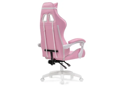 Кресло игровое Rodas pink / white 15246 Woodville, белый/искусственная кожа, ножки/пластик/белый, размеры - *1310***670*600 фото 5