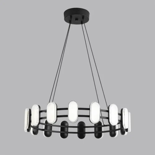 Люстра подвесная LED Ovela 8342/35L Lumion белая на 1 лампу, основание чёрное в стиле современный хай-тек минимализм кольца фото 4 Люстра подвесная LED Ovela 8342/35L Lumion белая на 1 лампу, основание чёрное в стиле современный хай-тек минимализм кольца фото 4