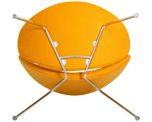 Кресло дизайнерское 72-LMO EMILY, цвет сиденья жетлый (AF13), цвет основания хромированная сталь Dobrin, жёлтый/винил, ножки/металл/хром, размеры - ****810*780 фото 7