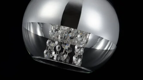 Светильник подвесной Fermi P140-PL-110-1-N Maytoni прозрачный хром 1 лампа, основание никель в стиле современный шар фото 3