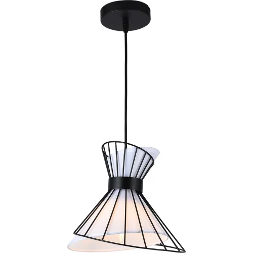 Светильник подвесной Kathleen TL1218H-01BW Toplight чёрный белый 1 лампа, основание чёрное в стиле кантри 