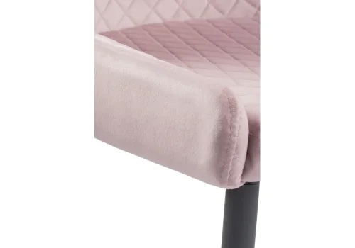 Стул на металлокаркасе Teo light purple / black 15019 Woodville, розовый/велюр, ножки/металл/чёрный, размеры - ****530*620 фото 7