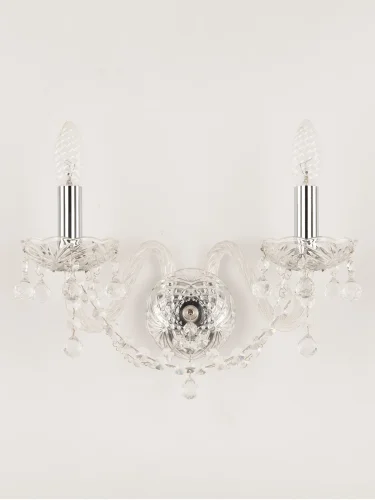 Бра 108B/2/165 Ni Bohemia Ivele Crystal без плафона на 2 лампы, основание прозрачное никель в стиле классический balls