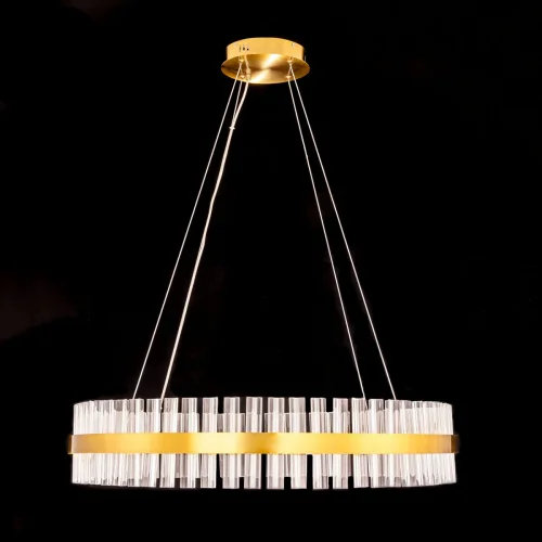 Люстра подвесная LED с пультом Рианна CL337083 Citilux прозрачная на 1 лампа, основание бронзовое в стиле современный с пультом фото 3
