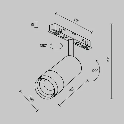 Трековый светильник LED Magnetic track system Exility TR211-1-12W3K-Z-W Maytoni белый для шинопроводов серии Magnetic track system Exility белый фото 10