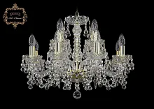 Люстра подвесная хрустальная 11.26.8+4.200.Gd.B Bohemia Art Classic прозрачная на 12 ламп, основание золотое в стиле классический 