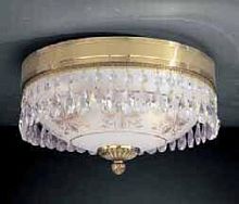 Люстра потолочная  PL 6100/2 Reccagni Angelo прозрачная белая на 2 лампы, основание золотое в стиле классический 