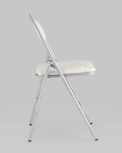 Стул складной Hagen экокожа белый мрамор каркас металлик УТ000036849 Stool Group, белый/экокожа, ножки/металл/серый, размеры - *820***440*460 фото 3
