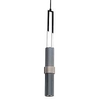 Светильник подвесной Grosio OML-84506-05 Omnilux серый 1 лампа, основание чёрное в стиле современный трубочки