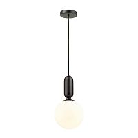 Светильник подвесной Okia 4668/1 Odeon Light белый 1 лампа, основание чёрное в стиле хай-тек модерн 