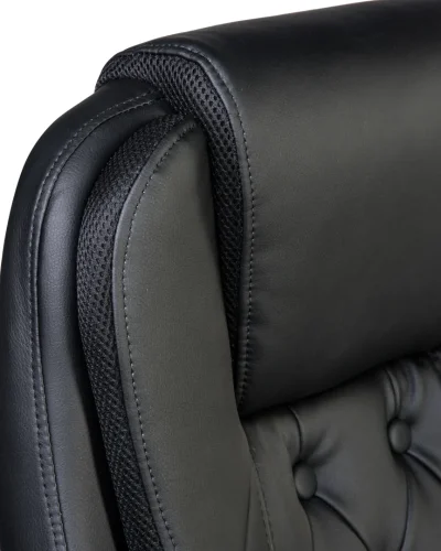 Офисное кресло для руководителей 116B-LMR MILLARD, цвет чёрный Dobrin, чёрный/экокожа, ножки/металл/хром, размеры - 1160*1230***670*750 фото 11