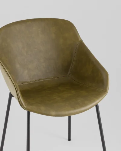Стул Ashby, экокожа, зелёный, сиденье УТ000040852 Stool Group, зелёный/экокожа, ножки/металл/чёрный, размеры - ***** фото 7
