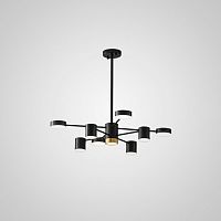 Люстра подвесная MERILL D78 140868-26 ImperiumLoft чёрная на 8 ламп, основание чёрное в стиле минимализм 