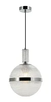 Светильник подвесной Rope 2092/00/01P Stilfort прозрачный серый 1 лампа, основание хром в стиле современный шар