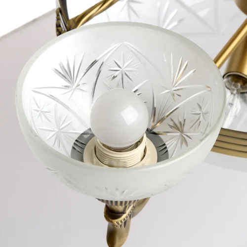 Люстра подвесная Афродита 317011708 MW-Light белая на 5 ламп, основание латунь в стиле классический  фото 11