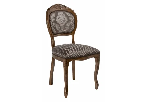 Деревянный стул Лауро орех / ромб 431000 Woodville, коричневый/ткань, ножки/массив бука дерево/орех, размеры - ****490*550