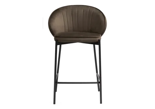 Полубарный стул Нейл шоколадный / черный 528462 Woodville, шоколад/велюр, ножки/металл/чёрный, размеры - ****580*450 фото 2