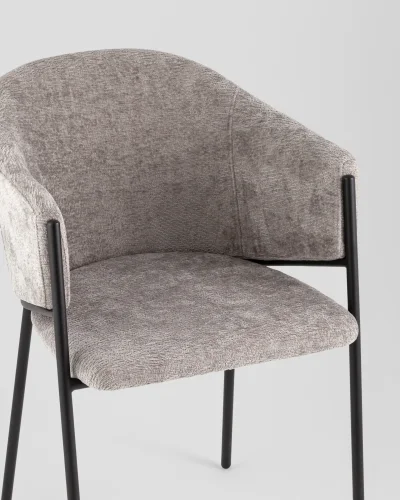 Стул обеденный Carmel, серый УТ000039556 Stool Group, серый/шенилл, ножки/металл/чёрный, размеры - *790***540*600 фото 7