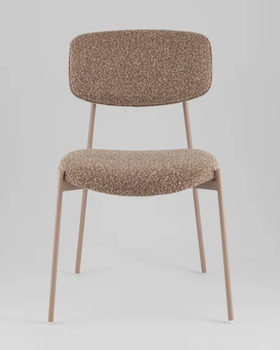 Стул Doe без подлокотников, коричневый, бежевые ножки УТ000040246 Stool Group, коричневый/букле, ножки/металл/бежевый, размеры - *820**** фото 7