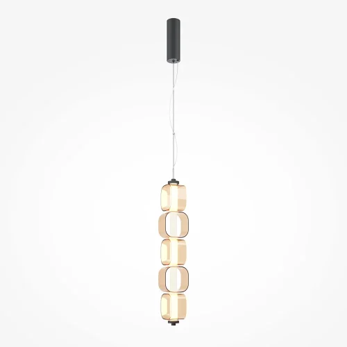 Светильник подвесной LED Ritmo MOD381PL-L30B3K Maytoni янтарный на 1 лампу, основание чёрное в стиле современный хай-тек 