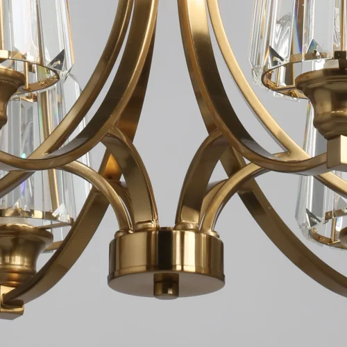 Люстра подвесная Илвита 624011006 MW-Light прозрачная на 6 ламп, основание латунь в стиле классический  фото 12