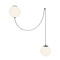 Светильник подвесной LED Twins MOD427PL-L20B3K1 Maytoni белый на 1 лампу, основание чёрное в стиле современный шар
