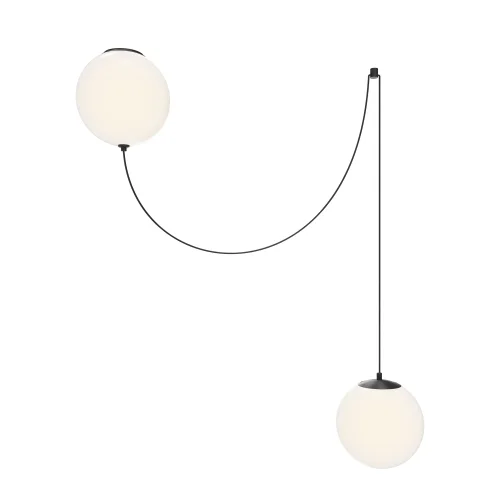 Светильник подвесной LED Twins MOD427PL-L20B3K1 Maytoni белый на 1 лампу, основание чёрное в стиле современный шар