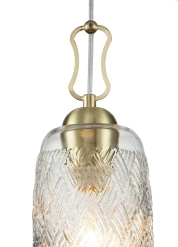 Светильник подвесной Pizzo V000289 Indigo прозрачный 1 лампа, основание золотое в стиле классический выдувное фото 2