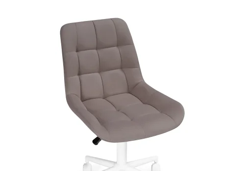 Компьютерное кресло Честер латте (velutto 08) / белый 533174 Woodville, серый/велюр, ножки/металл/белый, размеры - *920***500*600 фото 6