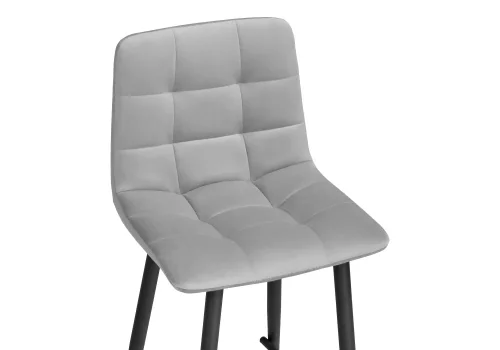 Полубарный стул Чилли К светло-серый / черный 537074 Woodville, серый/велюр, ножки/металл/чёрный, размеры - ****430*420 фото 5