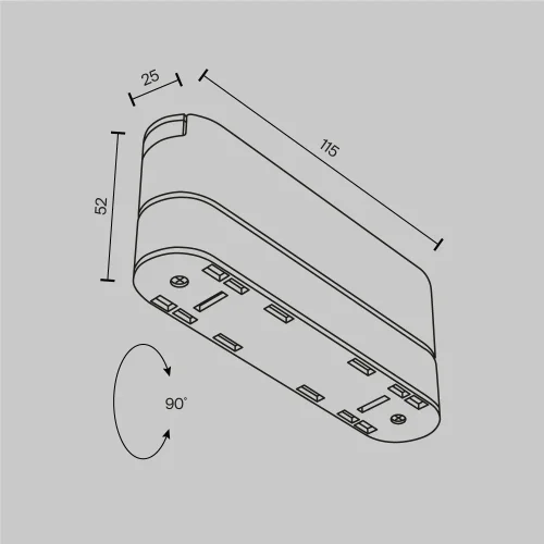 Адаптер к трековому светильнику 115mm Magnetic track system Radity TRA084FC-11SW Maytoni белый в стиле современный хай-тек для светильников серии Magnetic track system Radity radity радиусная магнитная фото 9
