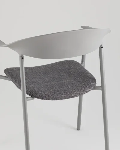 Стул Eila, с подушкой, пластик серый УТ000039777 Stool Group, серый/рогожка, ножки/пластик/серый, размеры - *775***502*591 фото 6