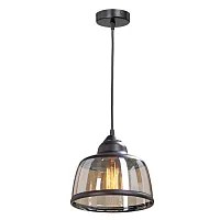 Светильник подвесной V4531-1/1S Vitaluce янтарный 1 лампа, основание чёрное в стиле лофт 