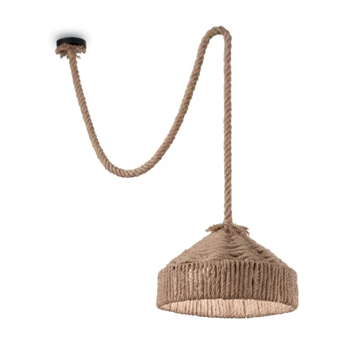 Светильник подвесной лофт CANAPA SP1 Ideal Lux бежевый коричневый 1 лампа, основание бежевое коричневое в стиле лофт 